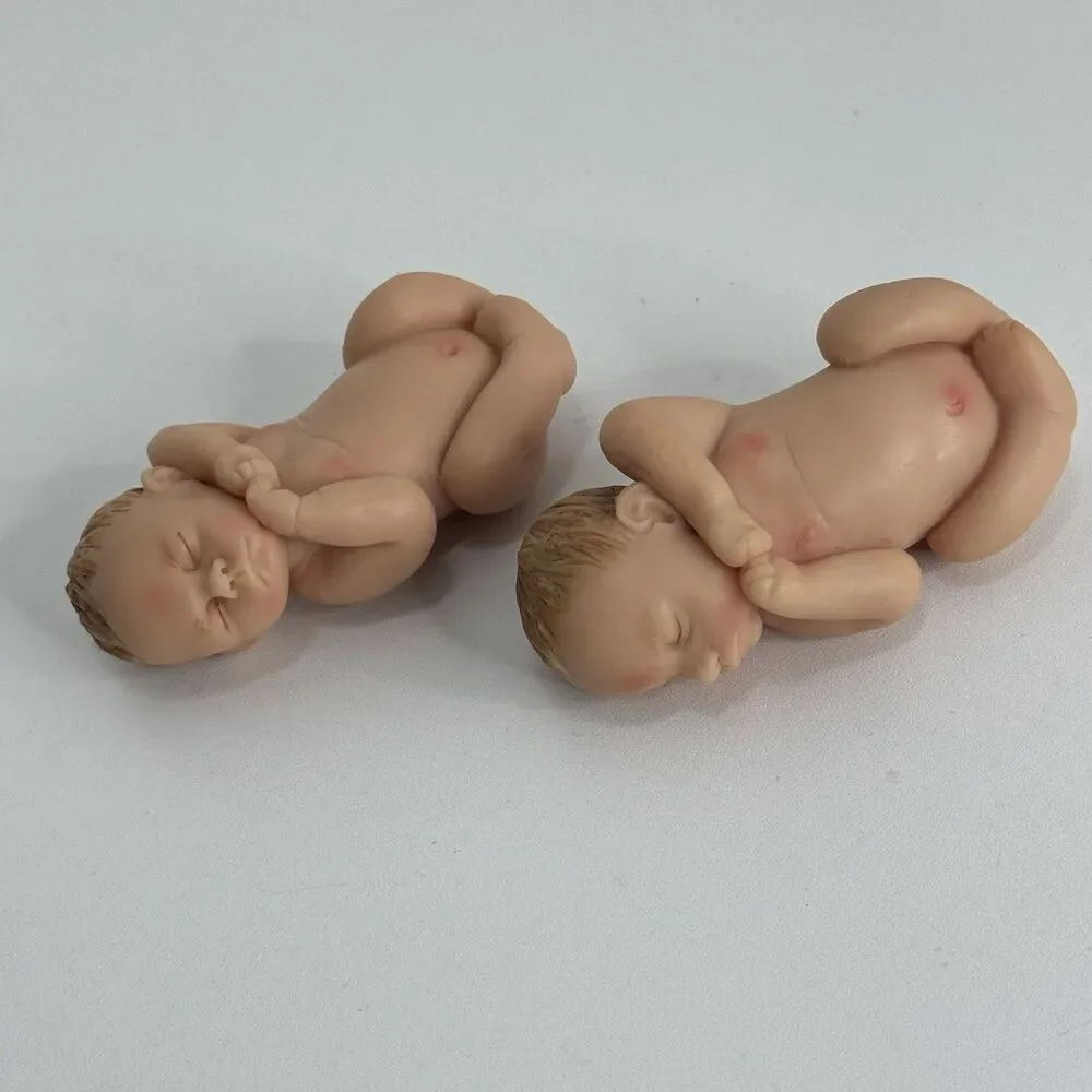 Realistic Sleeping Baby Boy Girl Cake Topper Twins Baby Showers Birthday Resin